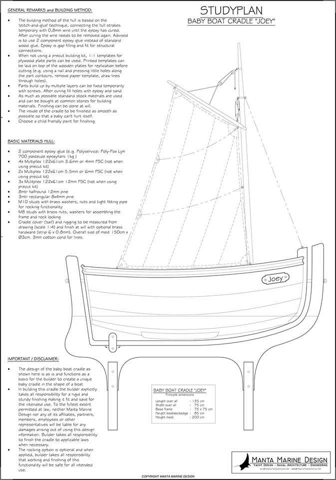 studyplan for building your own baby boat cradle