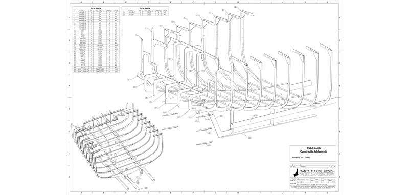 Manta Marine Design made the visualizations and build kit for this 15 steel motor yacht Aride 1500 - 6