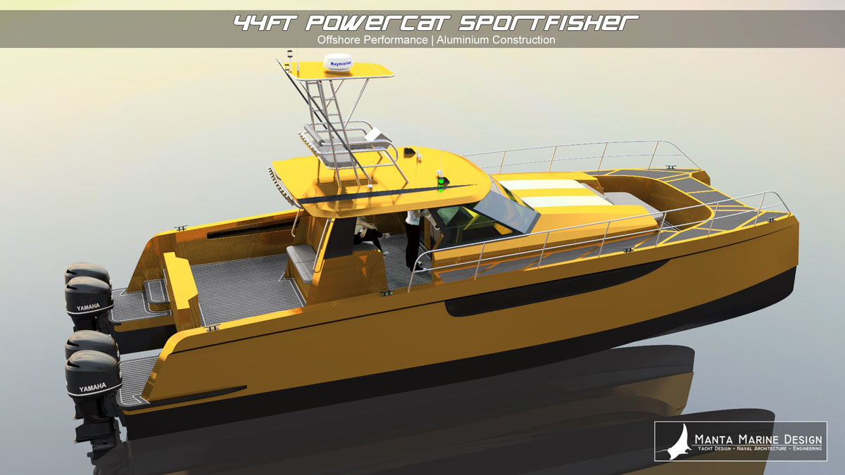44ft Sportfish PowerCat - Manta Marine Design - image 3