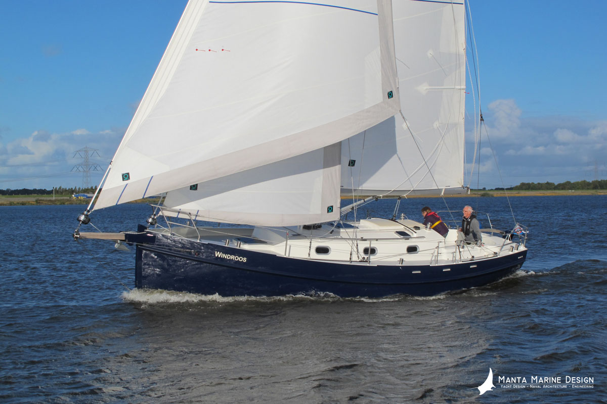 Bornrif 33SC shallow draft steel sailing yacht with centerboard - sailing1