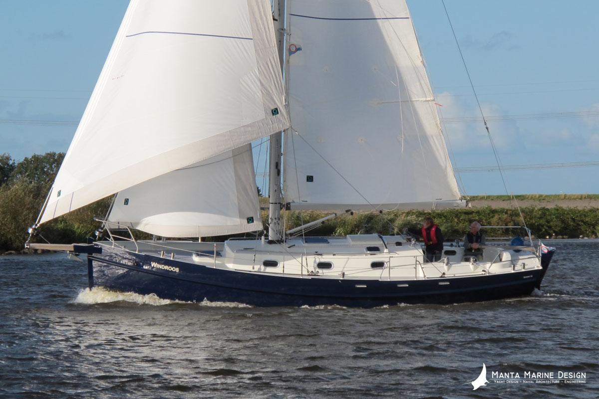 Bornrif 33SC shallow draft steel sailing yacht with centerboard - sailing2