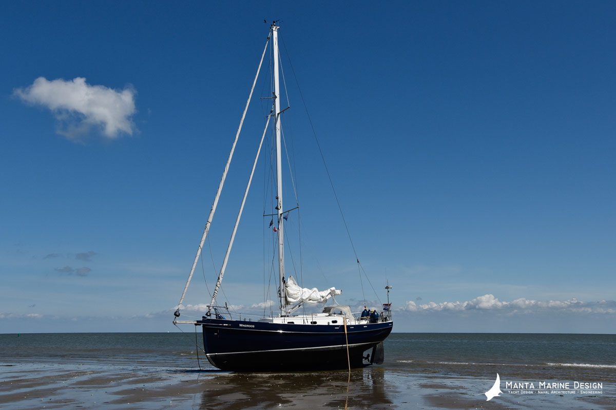 Bornrif 33SC shallow draft steel sailing yacht with centerboard - dried out 1