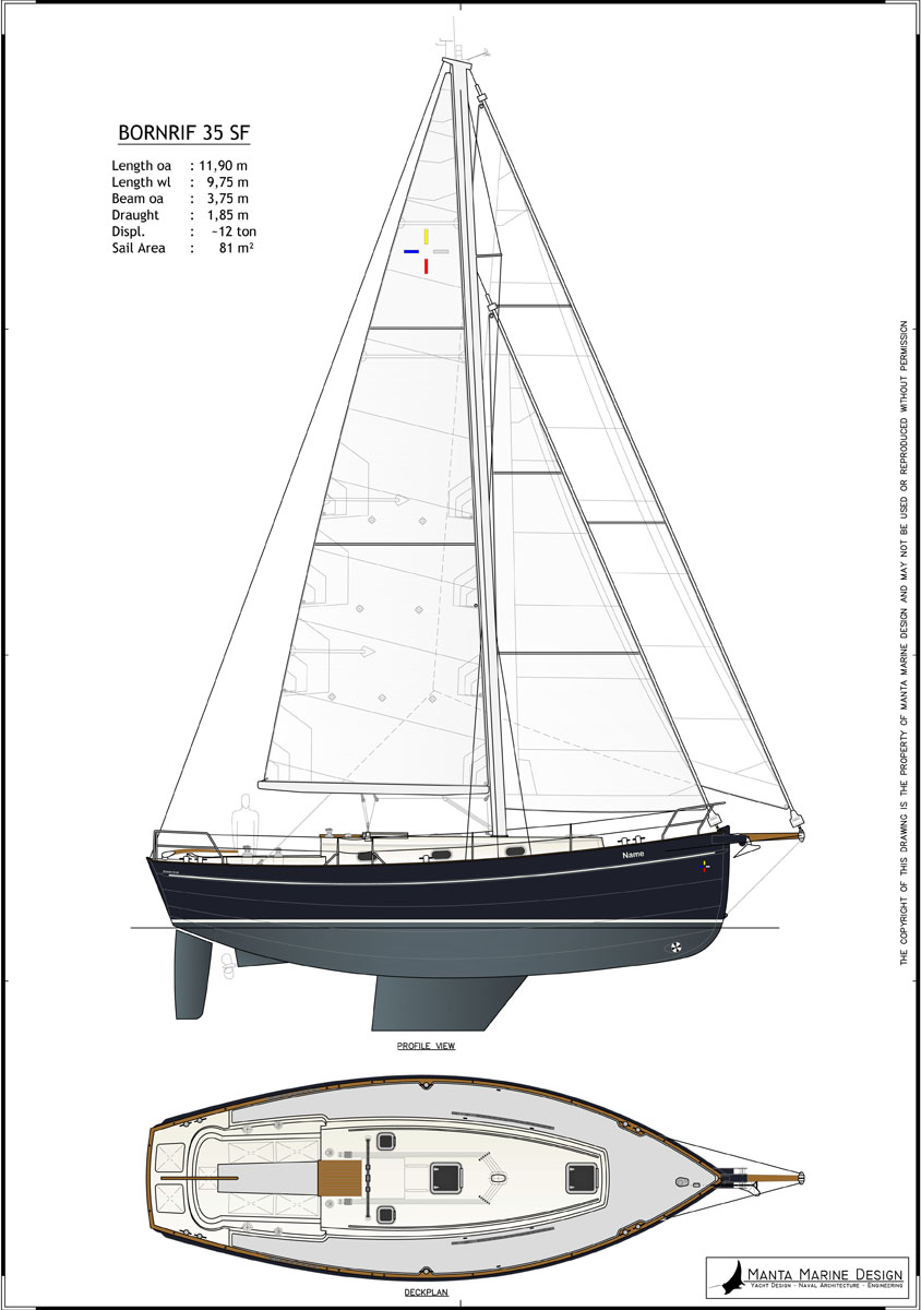 Bornrif 35SF - Steel cruiser sailing yacht - CE-A