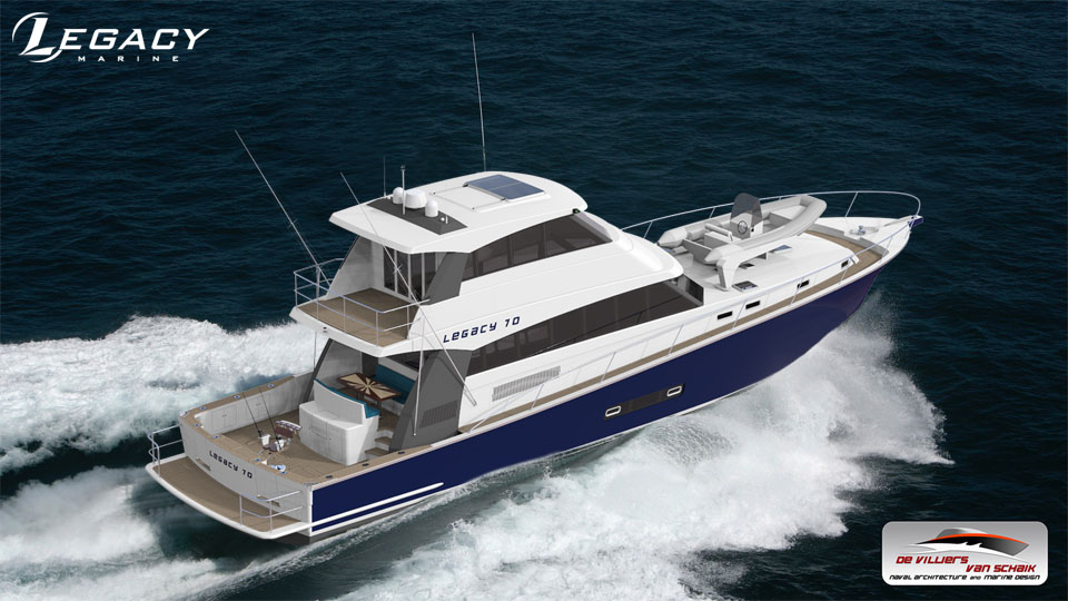 Legacy 70 aluminium sportfisher motor yacht - De Villiers and Van Schaik Marine Design - image 2