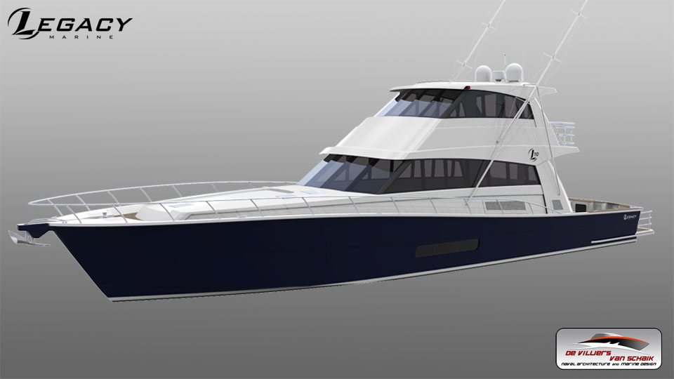 Legacy 70 aluminium sportfisher motor yacht - De Villiers and Van Schaik Marine Design - image 3