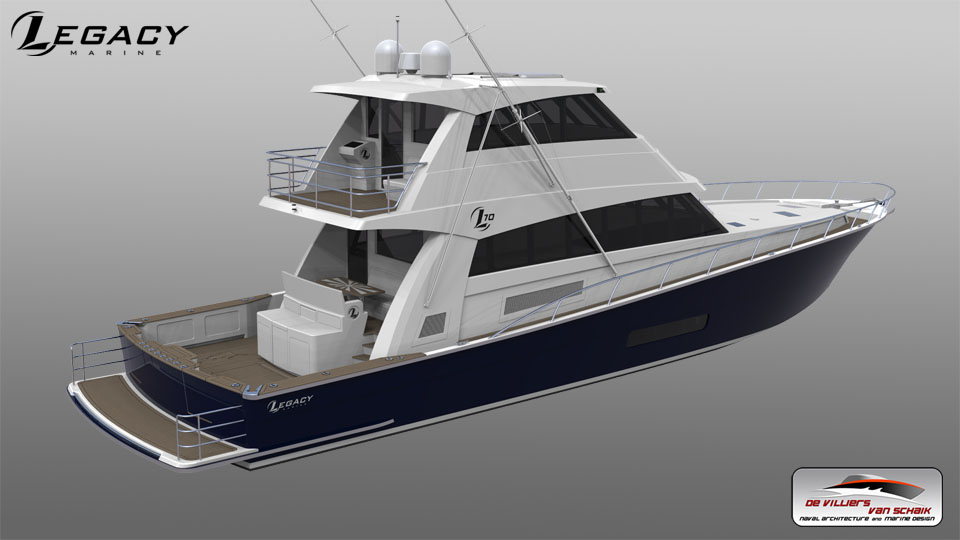 Legacy 70 aluminium sportfisher motor yacht - De Villiers and Van Schaik Marine Design - image 6