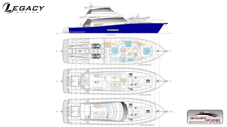 Legacy 70 aluminium sportfisher motor yacht - De Villiers and Van Schaik Marine Design - image 8