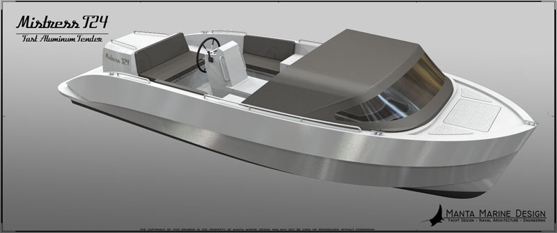 Mistress T24 Aluminium Tender - design by Manta Marine Design - 8