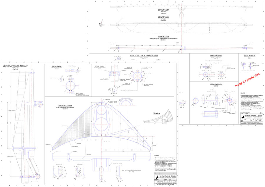 Marine Marine Design was consulted by North Sailing to convert the rig of Schooner Opal to a topsail schooner